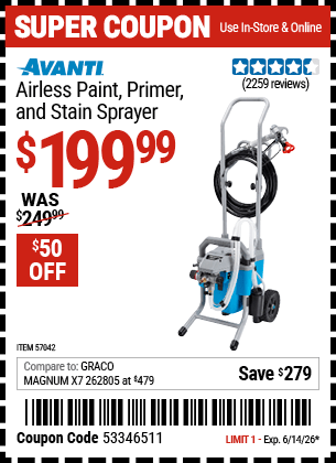 Harbor Freight Coupons, HF Coupons, 20% off - Airless Paint, Primer & Stain Sprayer