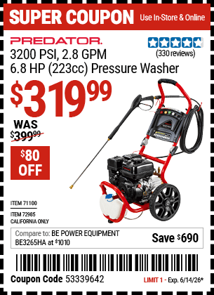 Harbor Freight Coupons, HF Coupons, 20% off - 71100