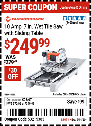 Harbor Freight Coupons, HF Coupons, 20% off - 1.5 Hp, 7