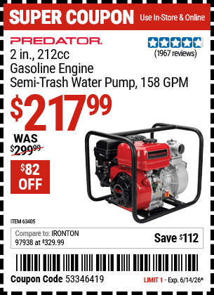 Harbor Freight Coupons, HF Coupons, 20% off - Predator 2