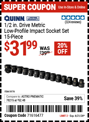 Harbor Freight Coupons, HF Coupons, 20% off - 59770