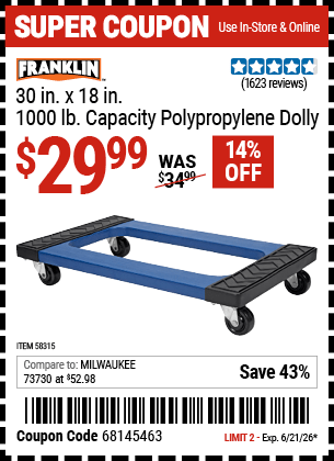 Harbor Freight Coupons, HF Coupons, 20% off - 58315