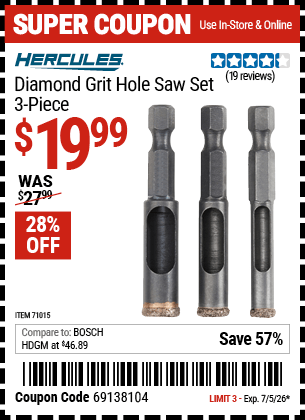 Harbor Freight Coupons, HF Coupons, 20% off - 71075