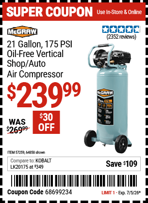 Harbor Freight Coupons, HF Coupons, 20% off - 57259