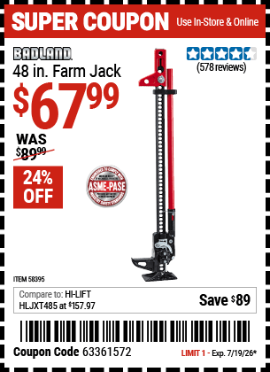 Harbor Freight Coupons, HF Coupons, 20% off - 58395