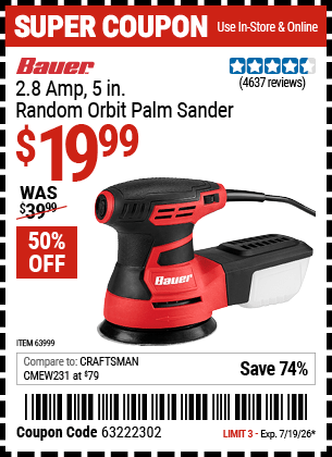 Harbor Freight Coupons, HF Coupons, 20% off - Bauer 2.8 Amp 5