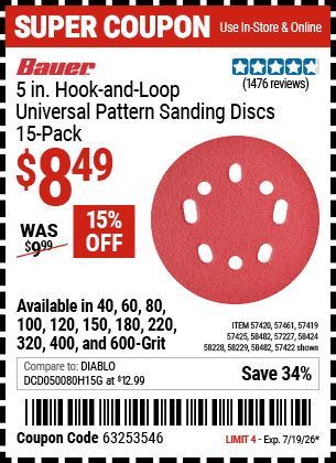 Harbor Freight Coupons, HF Coupons, 20% off - 57419