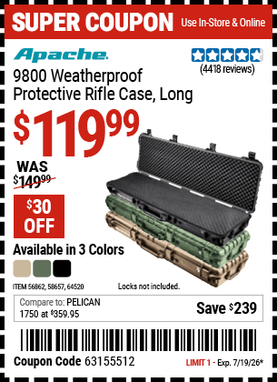 Harbor Freight Coupons, HF Coupons, 20% off - Apache 9800 Weatherproof 13-1/2