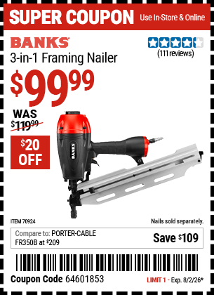 Harbor Freight Coupons, HF Coupons, 20% off - 70924