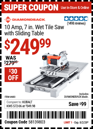 Harbor Freight Coupons, HF Coupons, 20% off - 1.5 Hp, 7