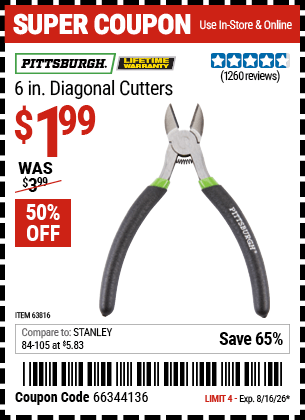 Harbor Freight Coupons, HF Coupons, 20% off - 63816