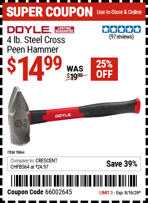 Harbor Freight Coupons, HF Coupons, 20% off - 70064