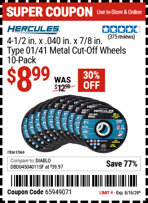 Harbor Freight Coupons, HF Coupons, 20% off - 57069