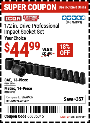 Harbor Freight Coupons, HF Coupons, 20% off - 59744