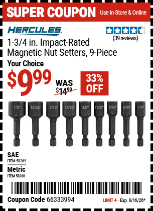 Harbor Freight Coupons, HF Coupons, 20% off - 58269