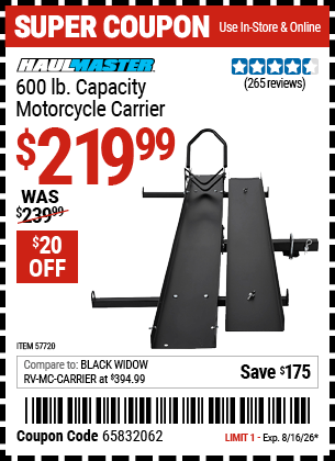 Harbor Freight Coupons, HF Coupons, 20% off - 57720