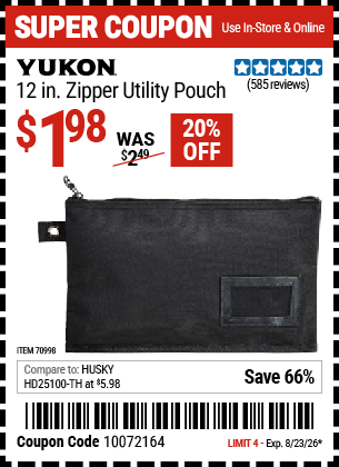 Harbor Freight Coupons, HF Coupons, 20% off - 70998