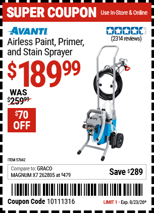Harbor Freight Coupons, HF Coupons, 20% off - Airless Paint, Primer & Stain Sprayer