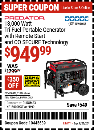 Harbor Freight Coupons, HF Coupons, 20% off - 70476