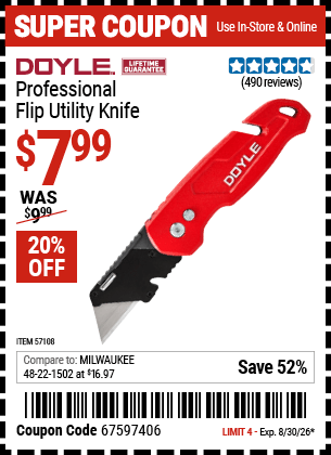 Harbor Freight Coupons, HF Coupons, 20% off - 57108