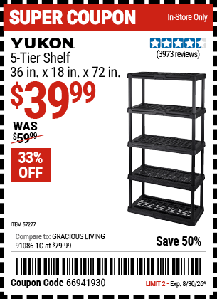 Harbor Freight Coupons, HF Coupons, 20% off - 5 Tier Storage Rack