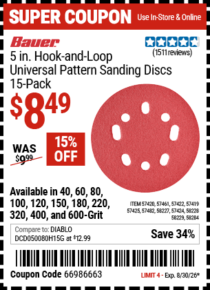 Harbor Freight Coupons, HF Coupons, 20% off - 57419