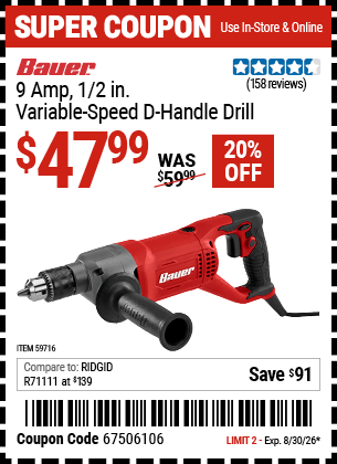 Harbor Freight Coupons, HF Coupons, 20% off - 59716
