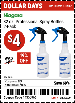 Harbor Freight Coupons, HF Coupons, 20% off - 32 oz. Professional Spray Bottle, 2 Pk.
