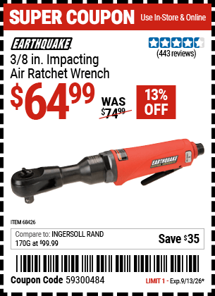 Harbor Freight Coupons, HF Coupons, 20% off - 3/8
