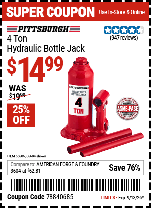 Harbor Freight Coupons, HF Coupons, 20% off - 56685
