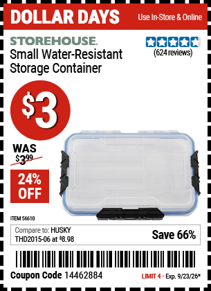 Harbor Freight Coupons, HF Coupons, 20% off - Small Organizer IP55 Rated