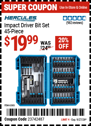 Harbor Freight Coupons, HF Coupons, 20% off - 