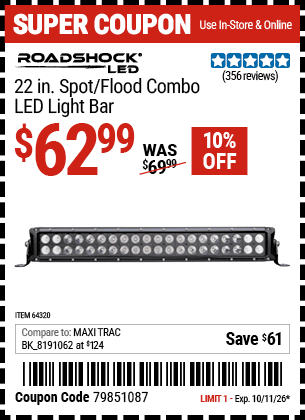 Harbor Freight Coupons, HF Coupons, 20% off - Roadshock 22