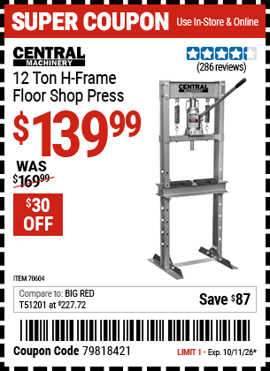 Harbor Freight Coupons, HF Coupons, 20% off - 70604