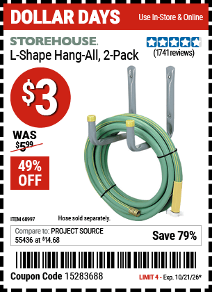 Harbor Freight Coupons, HF Coupons, 20% off - 2 Piece L-shape Hang-all
