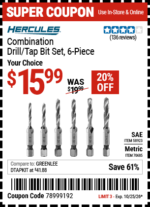 Harbor Freight Coupons, HF Coupons, 20% off - 58923