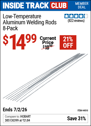 Harbor Freight Coupons, HF Coupons, 20% off - 8 Piece Low Temperature Aluminum Welding Rods
