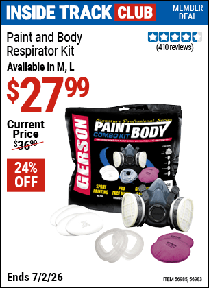 Harbor Freight Coupons, HF Coupons, 20% off - Paint & Body Respirator Kit, Large