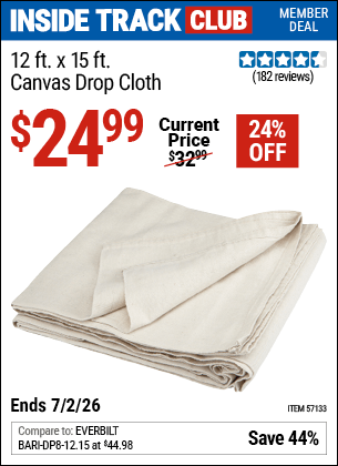 Harbor Freight Coupons, HF Coupons, 20% off - 12 X 15 Canvas Drop Cloth
