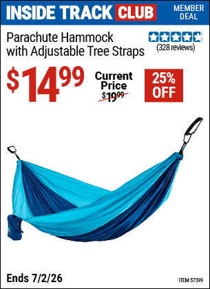 Harbor Freight Coupons, HF Coupons, 20% off - Parachute Hammock with Adjustable Tree Straps