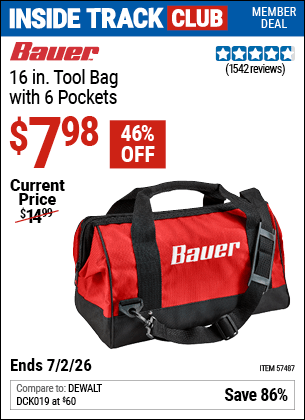 Harbor Freight Coupons, HF Coupons, 20% off - 16 In. Tool Bag With 6 Pockets