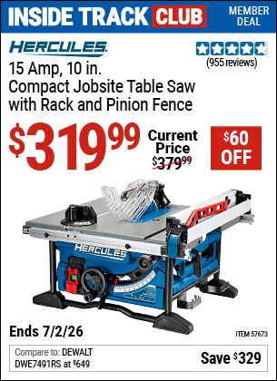 Harbor Freight Coupons, HF Coupons, 20% off - HERCULES 10 in. for $349.99