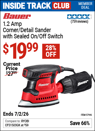 Harbor Freight Coupons, HF Coupons, 20% off - 1.2 Amp Detail Corner Sander