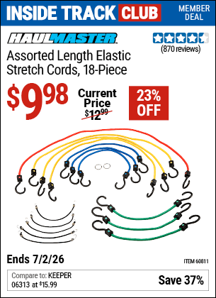 Harbor Freight Coupons, HF Coupons, 20% off - 18 Piece Assorted Length Elastic Stretch Cords