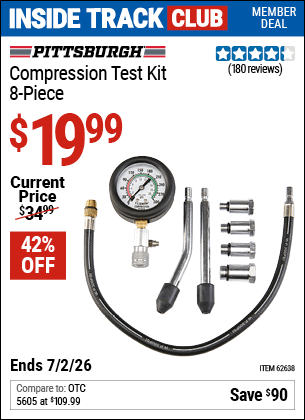 Harbor Freight Coupons, HF Coupons, 20% off - 8 Piece Compression Test Kit