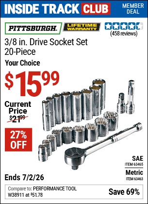 Harbor Freight Coupons, HF Coupons, 20% off - 20 Piece 3/8