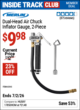 Harbor Freight Coupons, HF Coupons, 20% off - 2 Piece Dual Head Air Chuck Inflator Gauge