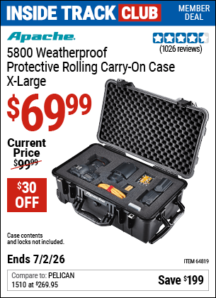 Harbor Freight Coupons, HF Coupons, 20% off - Apache 5800 Roller Carry On Case