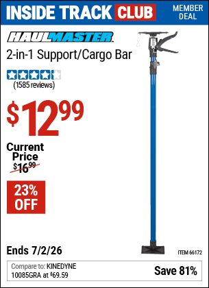 Harbor Freight Coupons, HF Coupons, 20% off - 2-in-1 Support/cargo Bar