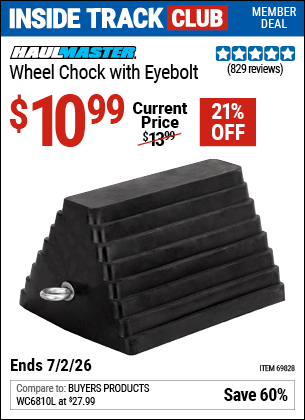 Harbor Freight Coupons, HF Coupons, 20% off - Rubber Wheel Chock With Eyebolt